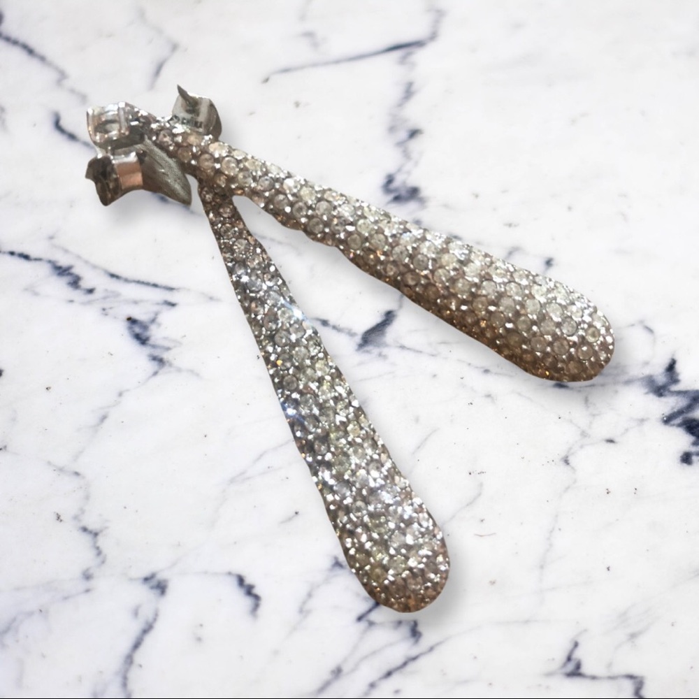 Diamond CV Teardrop Earrings
